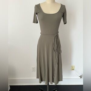 VINCE  Olive Green Midi Dress XS